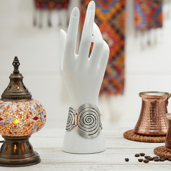 🆕️Silver Spiral Elegance Bracelet - Handcrafted Turkish Boho Chic Zamak  🌟 - Picture 6 of 11